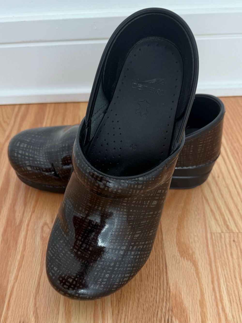 Dansko Women’s Black Patent Leather Clog Shoes